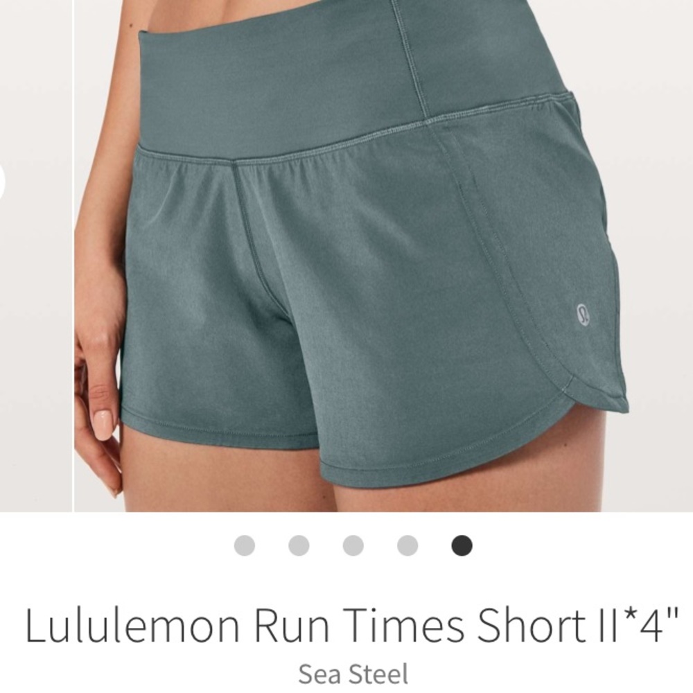Rare Lululemon Run Times II 4” Shorts in Sea Steel